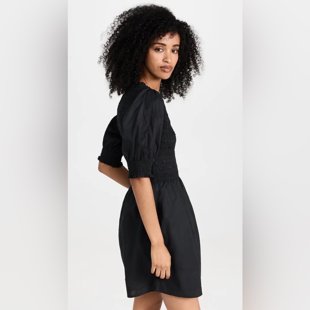 Hill House Black Smocked The Vivi Nap Mini Dress Size Small - Picture 2 of 10